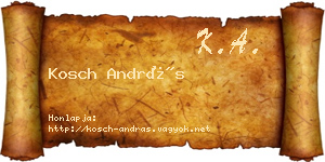 Kosch András névjegykártya